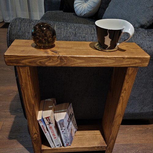 Solid Wood Narrow Side End Sofa Table With Storage Various Etsy UK