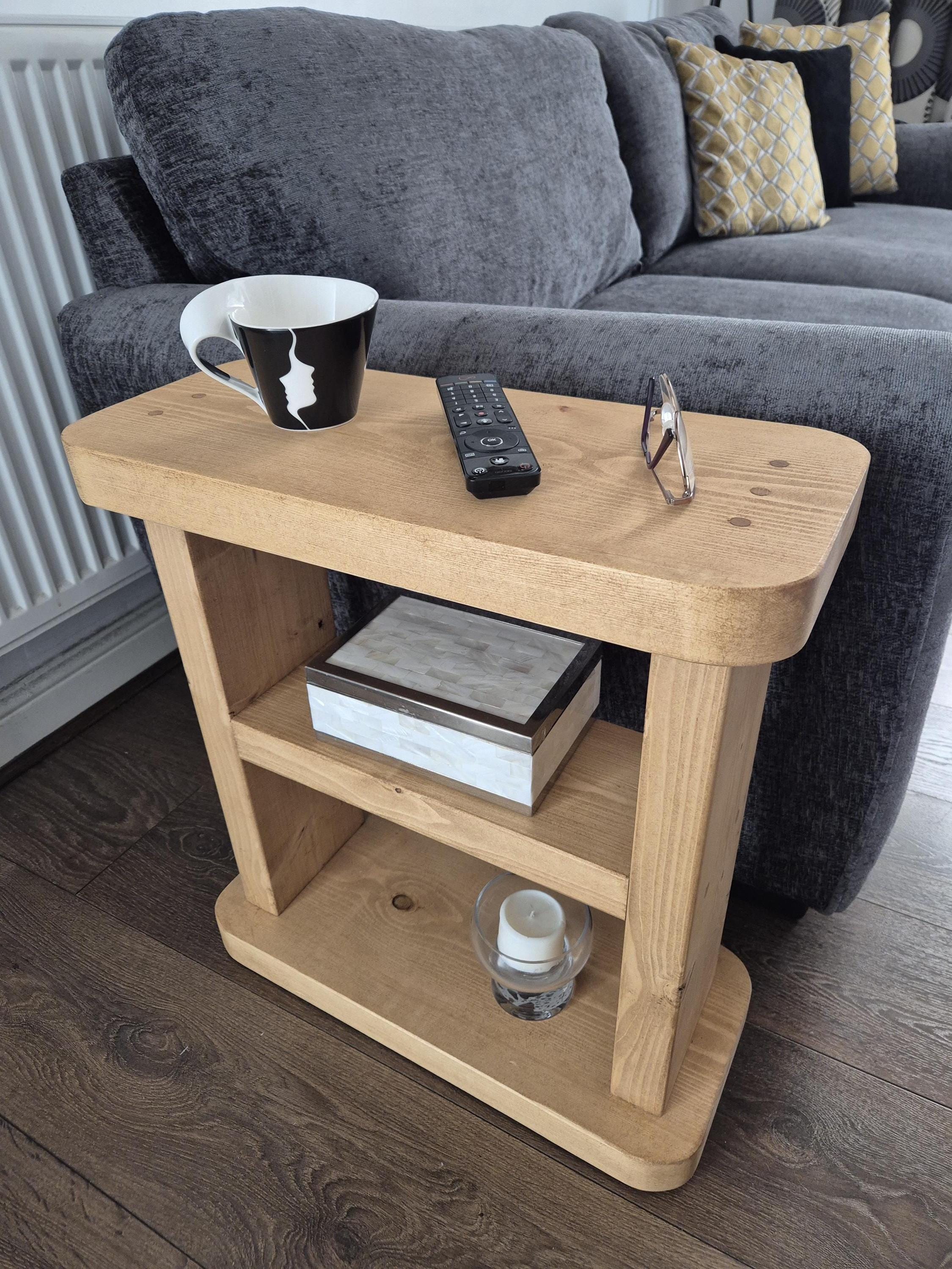 Rustic Chunky Solid Wood Coffee Table –rounded Corners- Handmade Side ...