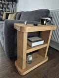 Sofa Wooden Side Round Corners 2 shelves handmade rustic table various colours and sizes