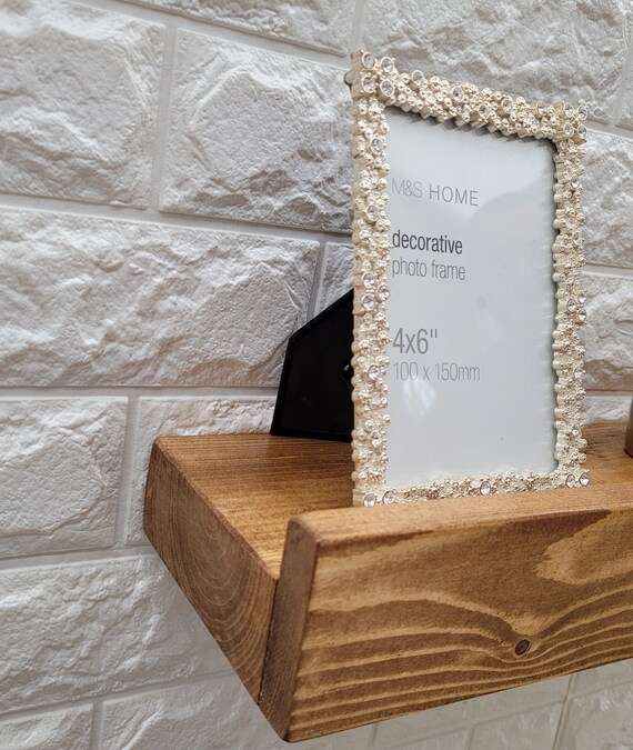 Wooden shelf with lip deals