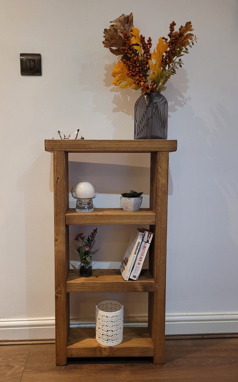 Rustic Shelving Unit /tall Side Narrow Table /book Shelf Etsy UK