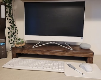 Handmade Rustic Laptop Monitor wooden shelf stand - various  colours and sizes  handmade