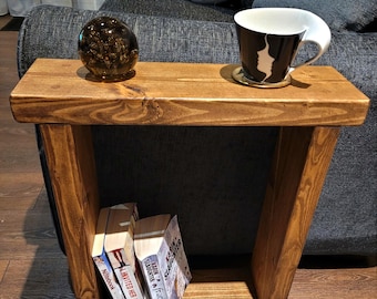 Side Solid Wood End Sofa Handmade Narrow Slim Table various colours and sizes