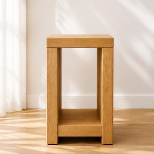 Solid Wood End Table  | Rustic plant stand Unit (22 cm Depth)