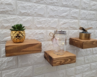 Wooden Small BLOCK Shelves Handmade Small Home Décor Toy Mini Shelf Rustic