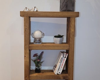 Rustic shelving unit tall side narrow table book shelf various colours and sizes handmade