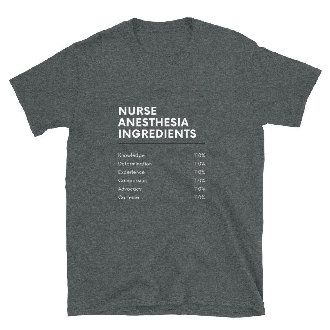 Nurse Anesthesia Ingredients Dark Tshirt Etsy
