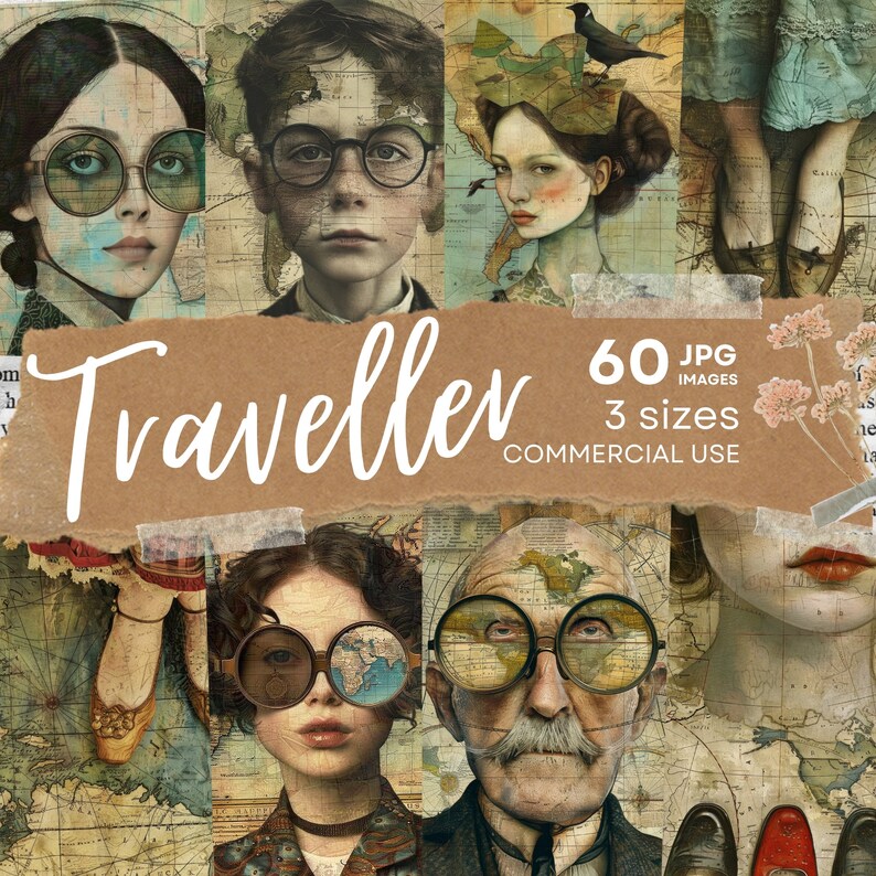 60 Whimsical Travelling Map, Whimsical Map Traveller, Whimsical
