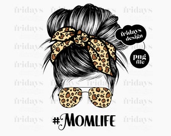 Leopard SKULL Mom Life Sublimation Download PNG Digital | Etsy