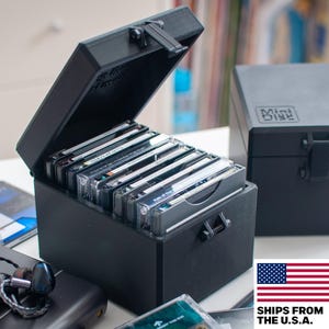 Étui pour minidisques avec couvercle à verrouillage | Contient 10 disques | Rangement/support/boîte