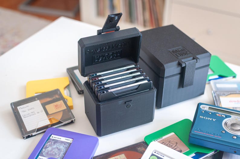 Minidisc Storage Case | Magnetic Latch | 5 or 10 Disc Holder | Handmade ...