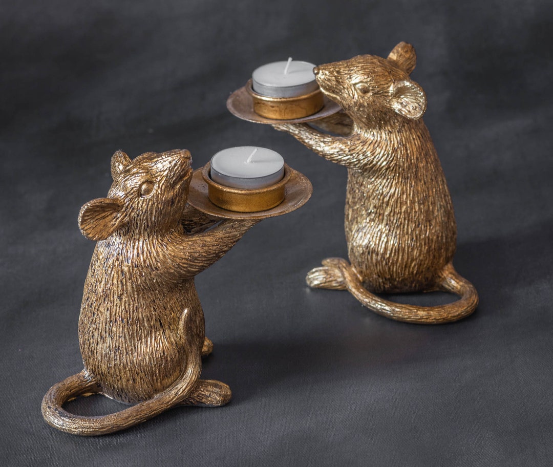 Gold Mouse Tealight Candle Holder Mouse Tea Light Holders Etsy UK
