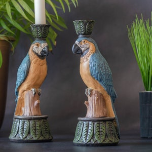 Parrot Candle Holder Candlestick | Animal Candlestick Holder | Exotic Candle Holder | Quirky Candle Holder