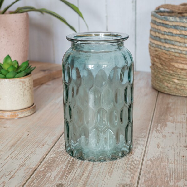 Blue Glass Vase Etsy UK