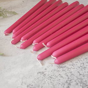 Fuchsia Tapered Candles 25cm, Candle Pack, Taper Dinner Candles, Candelabra Candles, Wedding Candles