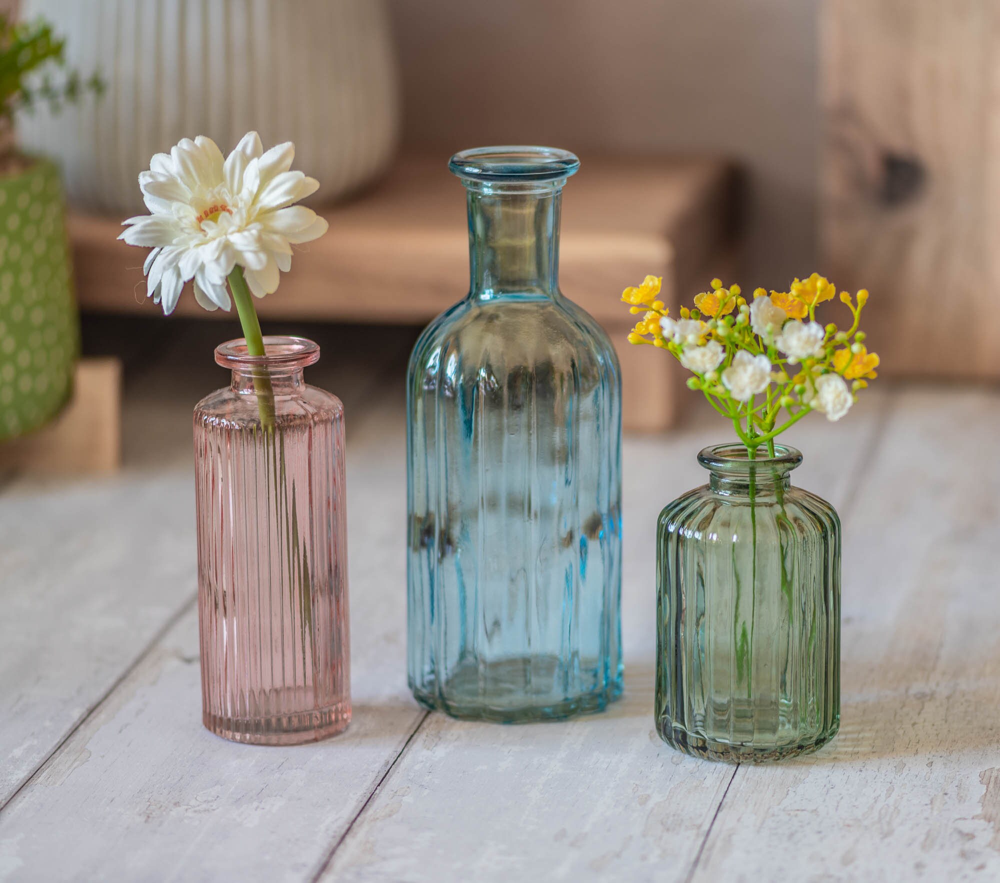 Set of Glass Coloured Vases Bud Vase Set Coloured Glass Etsy UK