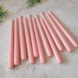 Pink Taper Dinner Candles 25cm, Tall Dinner Candles, Tall Taper Candles, Candle Pack, Wedding Candles