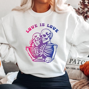 Bi shirt Halloween Crewneck Skeleton Sweatshirt Bi Pride Bisexual Shirt Subtle Bi Pride Subtle Bisexual Bi Flag Aesthetic Crewneck Gothic