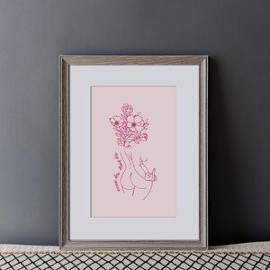 My Body My Choice Boho Printable Art | Floral Wall Art | Flowers Wall Art | Gallery Wall Prints