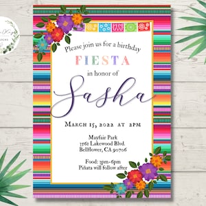 Fiesta Invitation, Digital Invitation, Fiesta Evite, Fiesta Invite Text, Downloadable