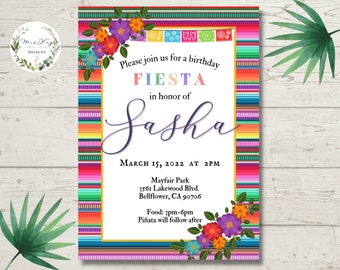 Fiesta Invitation, Digital Invitation, Fiesta Evite, Fiesta Invite Text, Downloadable