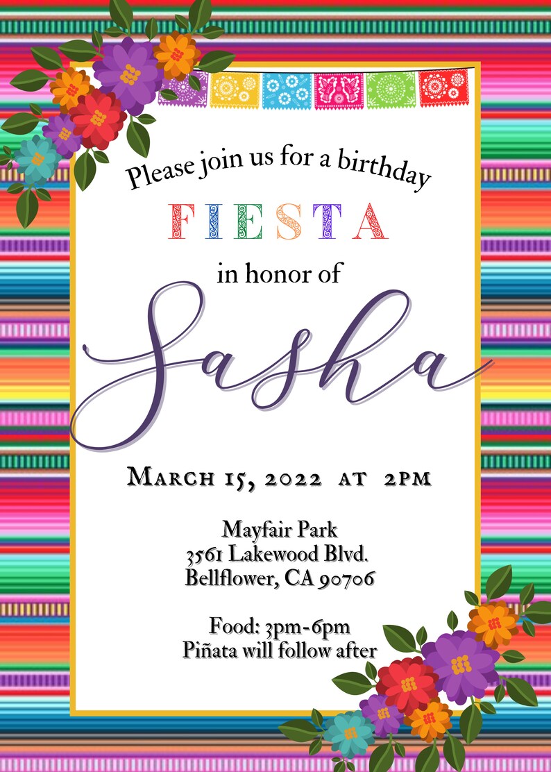 Feista Invitation Fiesta Invitation, Digital Invitation, Fiesta Evite, Fiesta Invite Text ...