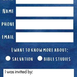 Connect Card Template, Visitor Connection Card, Bilingual, English ...