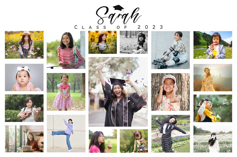 Graduation Party Sign, Photo Collage, Pictures, Editable Template, Grad ...