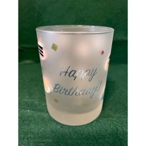 Culver LTD &quot;Happy Birthday&quot; Frosted Highball Glass Tumbler