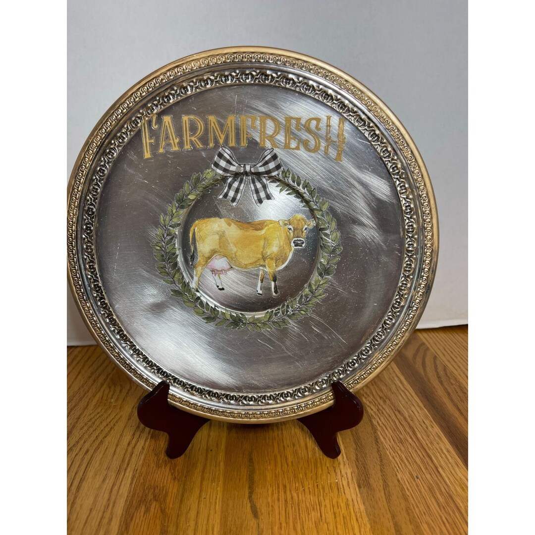 A Flipped Silver-plated, Reed-barton Tray With /transfers & Gold Detail ...