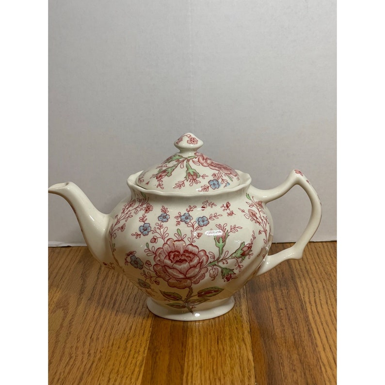 Vintage Johnson Brothers Rose Chintz Pink Tea Pot Etsy