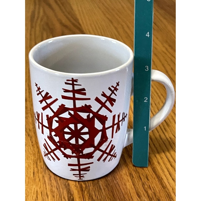 Collectible Starbucks Coffee Mug Ceramic Cup Christmas Red Snowflake