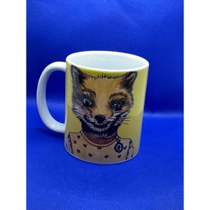 Mr. & Mrs. Fox Mug With Whimsical Design and Tie-Dressed Fox Characters - 12 oz  Mug
