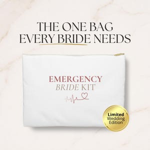 Bride Getting Ready Bag | Bridal Makeup & Accessories Pouch, Wedding Day Makeup Bag, Bridesmaid Gift, Emergency Bride Bag Wedding