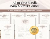 Baby Shower Games Bundle Printable, 20 Baby Shower Games, Baby Shower Game PDF, Editable Canva Template, Gender Neutral, Instant Download