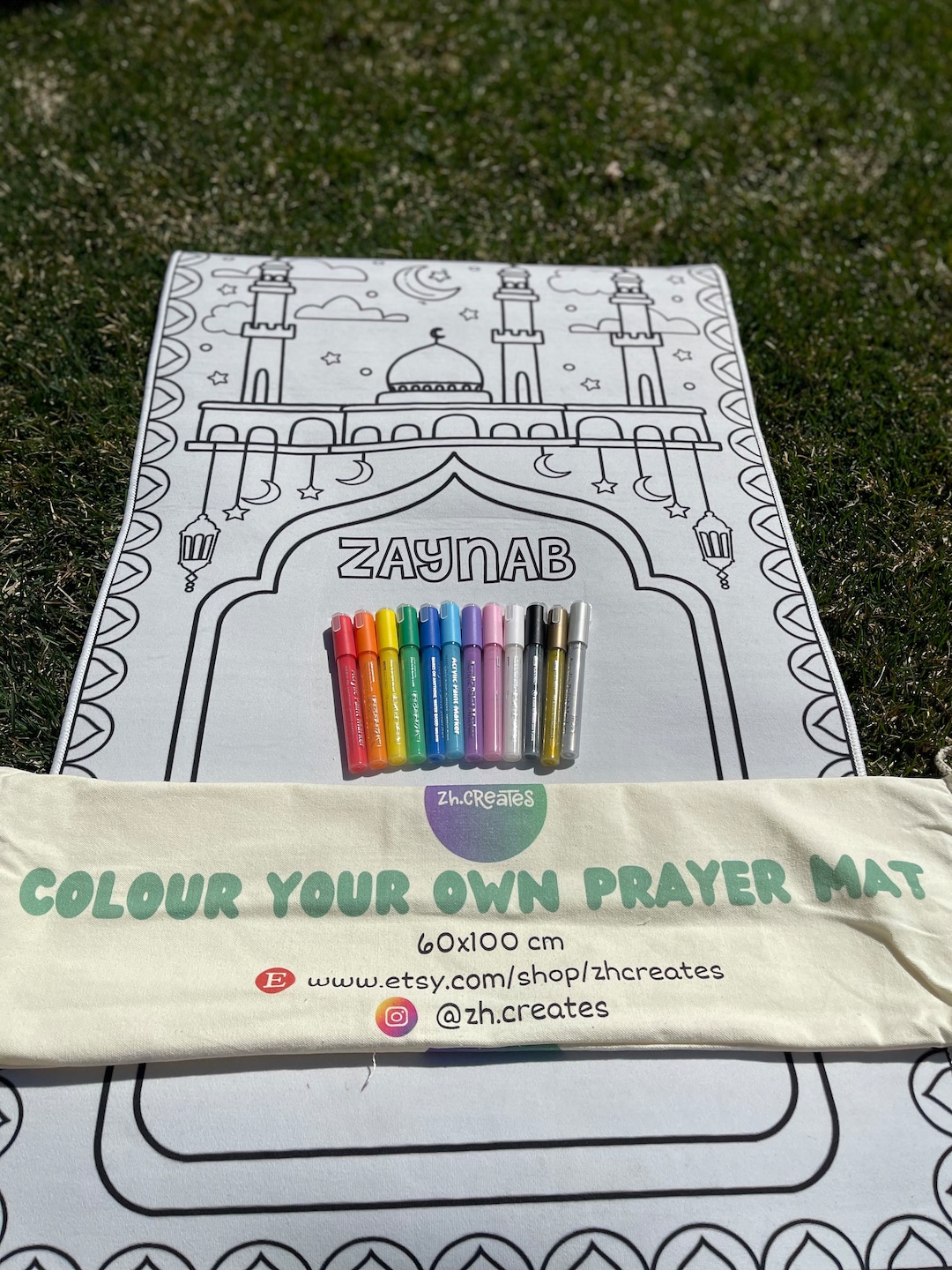 Colour Your Own Prayer Mat Personalized Musallah Janamaaz Etsy