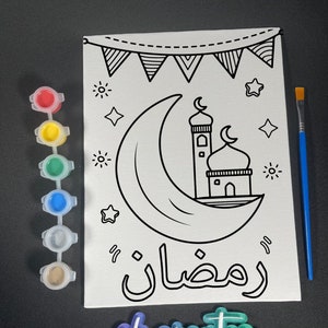 Kit de peinture sur toile du Ramadan | Cadeaux du Ramadan | Activités pour enfants musulmans | Artisanat pour enfants