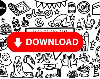 2x3 'Personalisiertes Ramadan Malposter | Ramadan Geschenke für Kinder | Islamisches Kinderhandwerk | Aktivitäten für Kinder | Digitaler Download