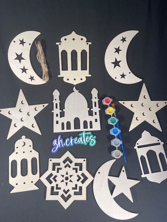 NUOVO kit di pittura per striscioni Ramadan / decorazioni Ramadan /  artigianato per bambini / attività musulmane / decorazioni Eid -  Italia