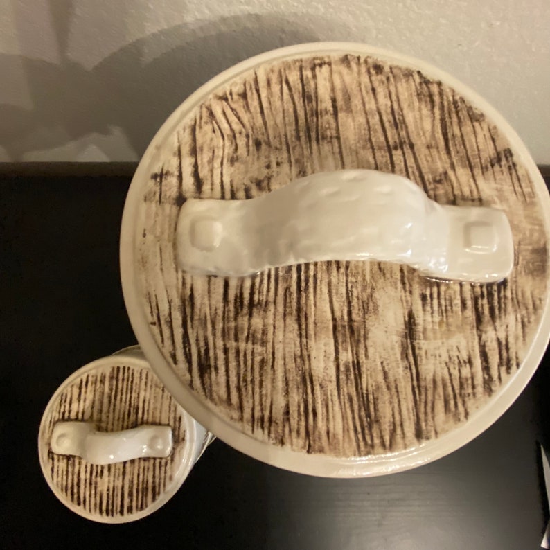 Retro Blue Floral Barrel Canister Set of 2 Etsy