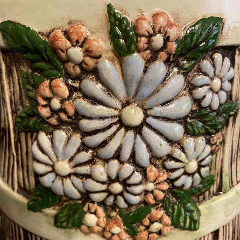 Retro Blue Floral Barrel Canister Set of 2 Etsy