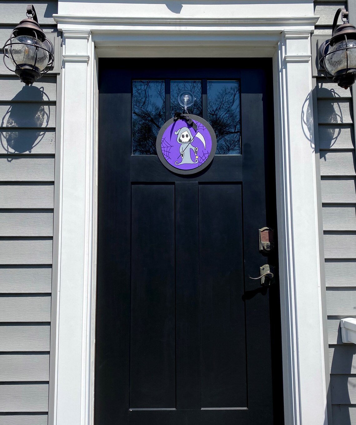 Handpainted Halloween Grim Reaper Door Decoration Etsy