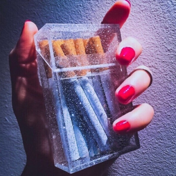 Glittery Cigarette Case · Sparkly Cigarette Holder · Joint Case · Joint Holder · Smoking Accessories · Pink Black Purple Clear Yellow Case