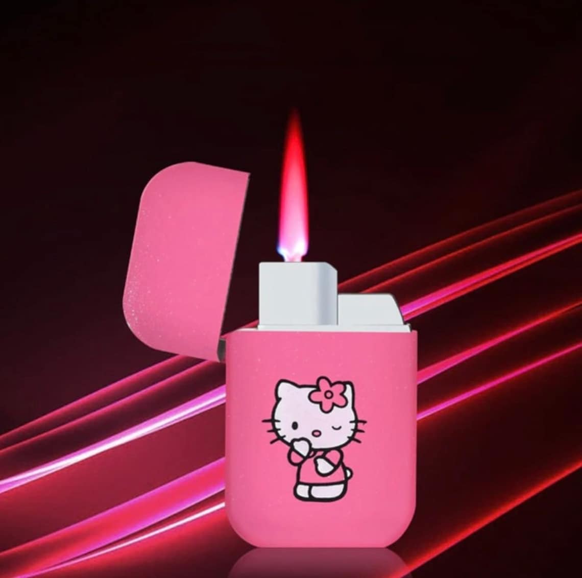 hello-kitty-pink-lighter-with-pink-flame-hello-kitty-lighter-etsy-canada