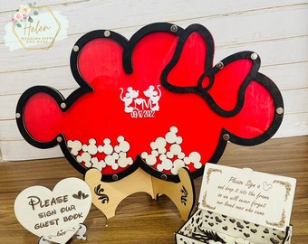 Mouse Wedding Guest Book Alternative: Black & Red Theme