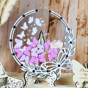 Elegant White Butterfly Guest Book Alternative Sweet 16 Guest Book Personalized Quinceanera Guest Book Mis QUince Butterfly Decorations