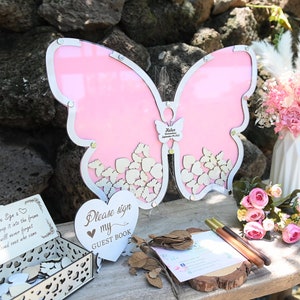 Butterfly Guest Book , Wedding Guest Book Alternative, Quinceanera Guest Book, Quinceanera Birthday Alternative Guest Book Butterfly