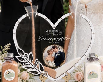 Personalized Wedding Sand Ceremony Set: Heart Unity Sand Frame Kit