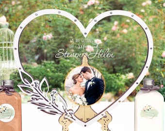 Custom Wedding Sand Ceremony Set Personalized Unity Sand Frame Kit for Beach Wedding Unity Ceremony Heart Shape Sand Kit for Blended Wedding