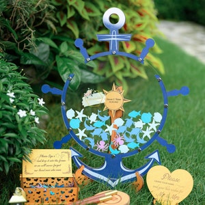 Custom Guest Book Alternative Personalized Anchor Wedding Guest Book Sign Beach Wedding Decor, Anchor Guest Book For Wedding